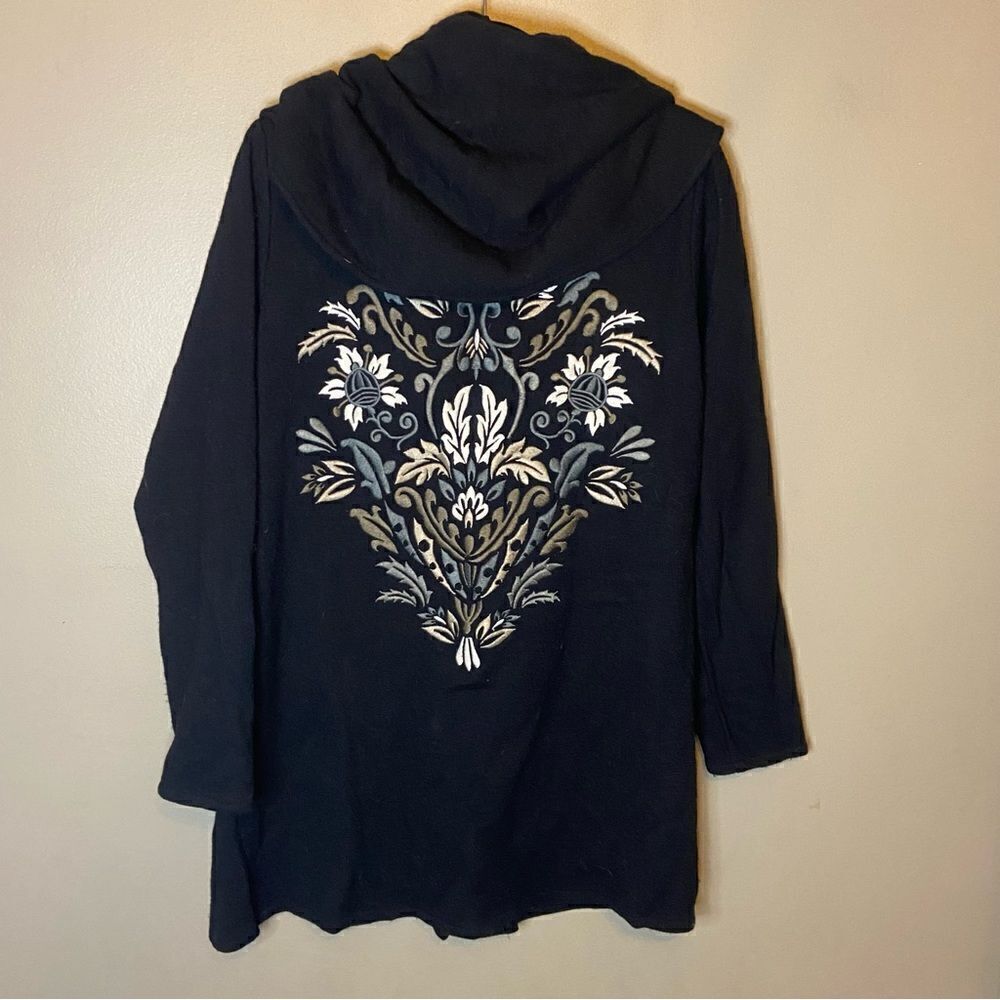 SOFT SURROUNDINGS WOOL EMBROIDERED CARDIGAN SWEATER - Picture 2 of 6